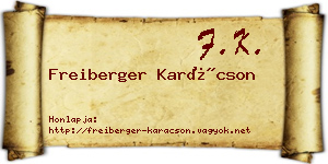 Freiberger Karácson névjegykártya